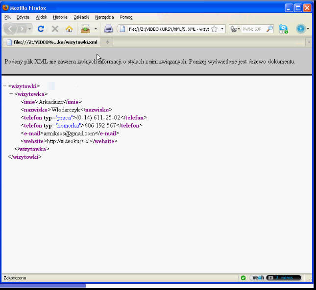 Video Kurs XML i DTD